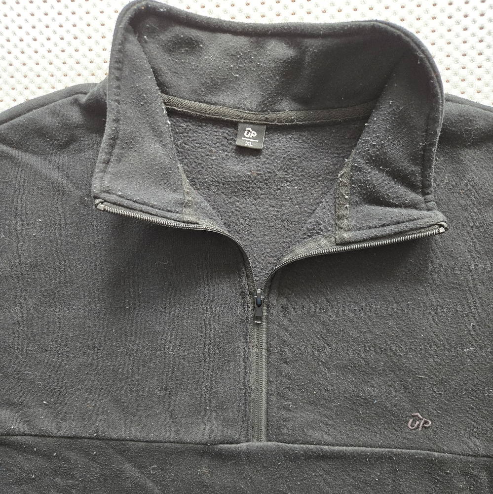 Black Quarter-Zip Fleece Pullover
